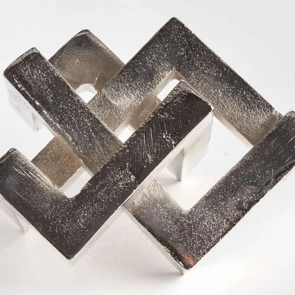 Key Sculpture - Geometric Aluminum Art in Brass, Black, or Silver Napa Home & Garden