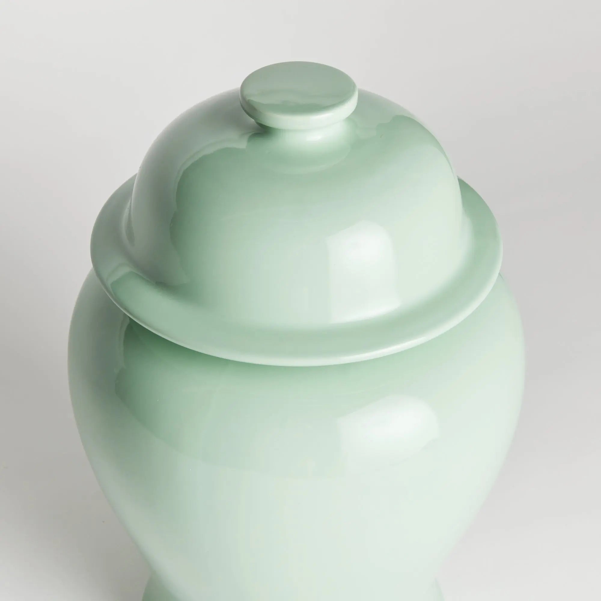 Koa Lidded Mini Wide Ginger Jar – Small or Large | Green, Blue, or White Ceramic - Villa Decor & Design