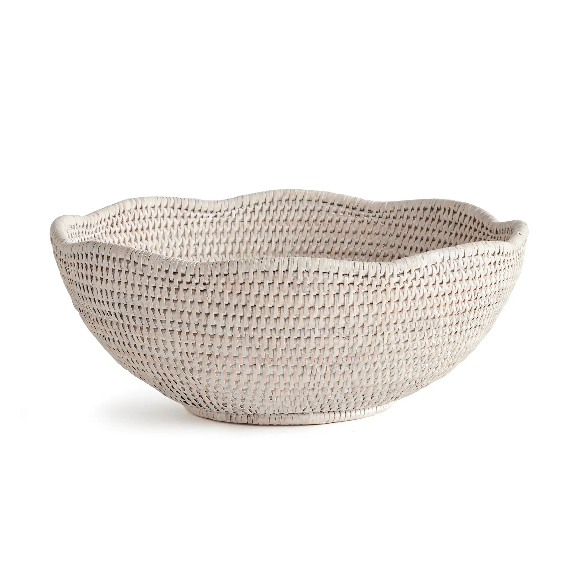 Burma Rattan Scalloped Edge Bowl - SMALL