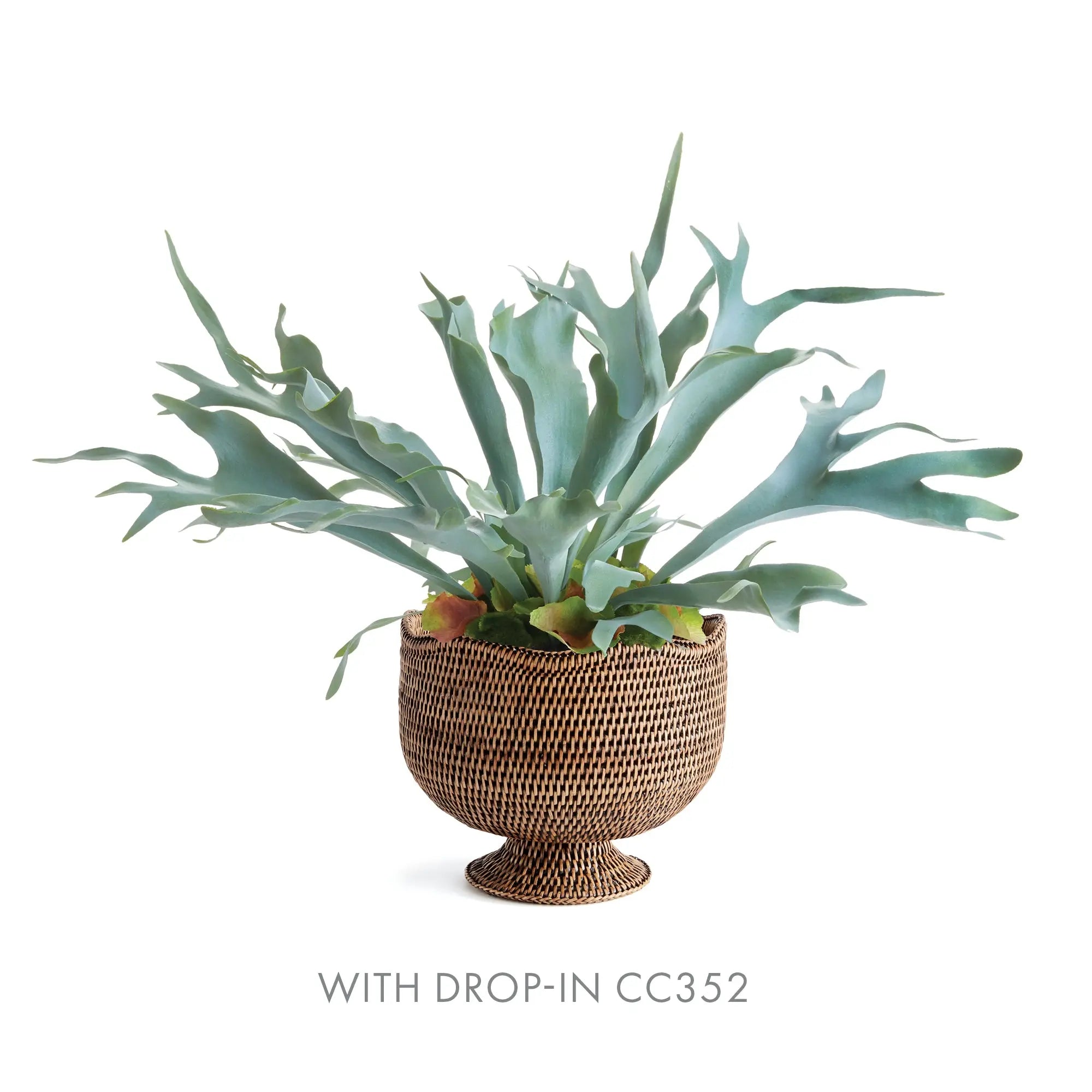 Burma Rattan Footed Cachepot - Warm Brown