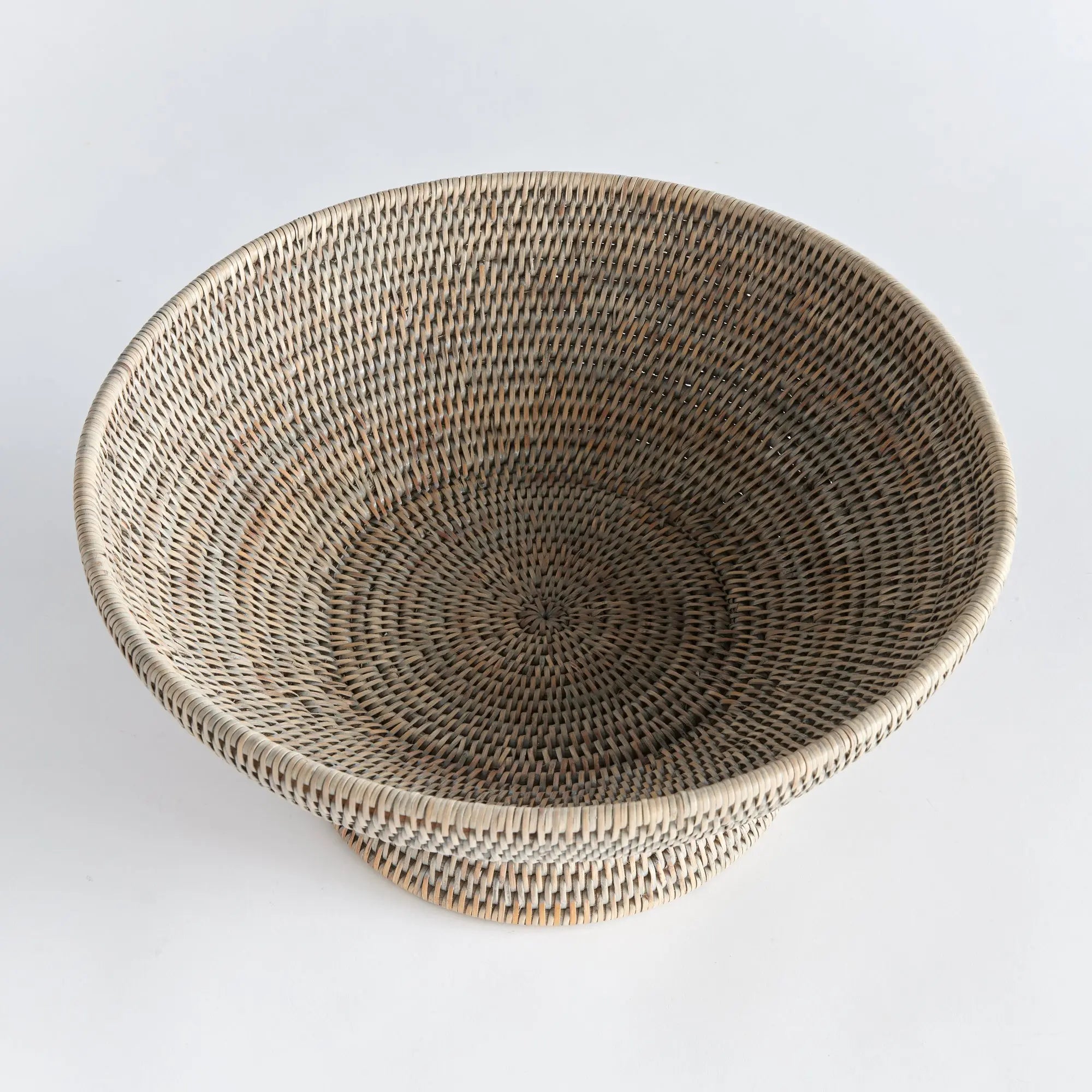 Burma Rattan Offering Bowl - GRAYWASH
