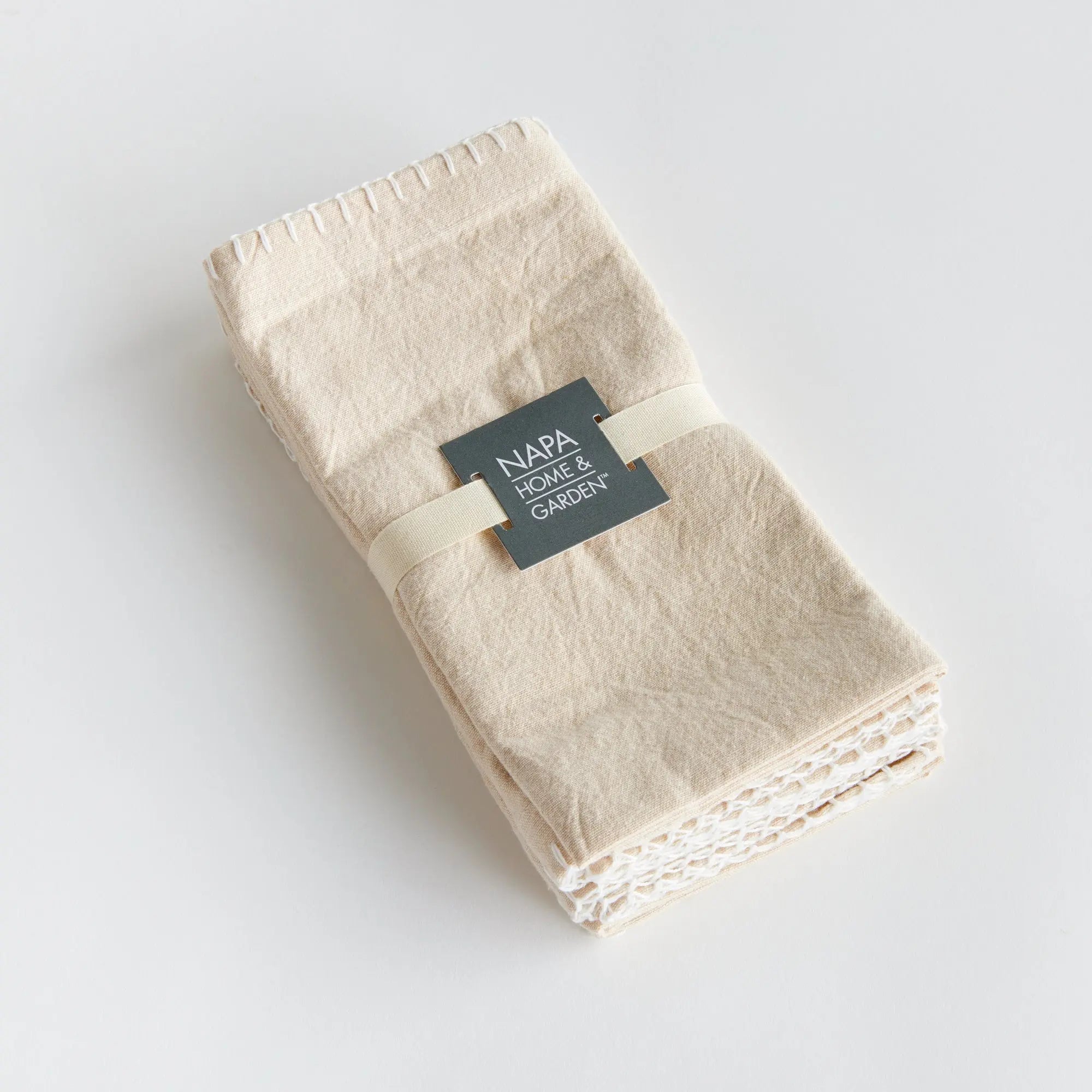 Addie Cotton Taupe Dinner Napkins – Set of 4