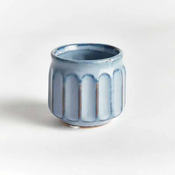 Dezie Mini Pots - Set of 6 Reactive Glaze Stoneware (Cream, Green, or Blue) - Villa Decor & Design