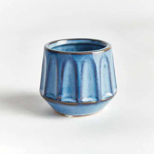 Dezie Mini Pots - Set of 6 Reactive Glaze Stoneware (Cream, Green, or Blue) - Villa Decor & Design