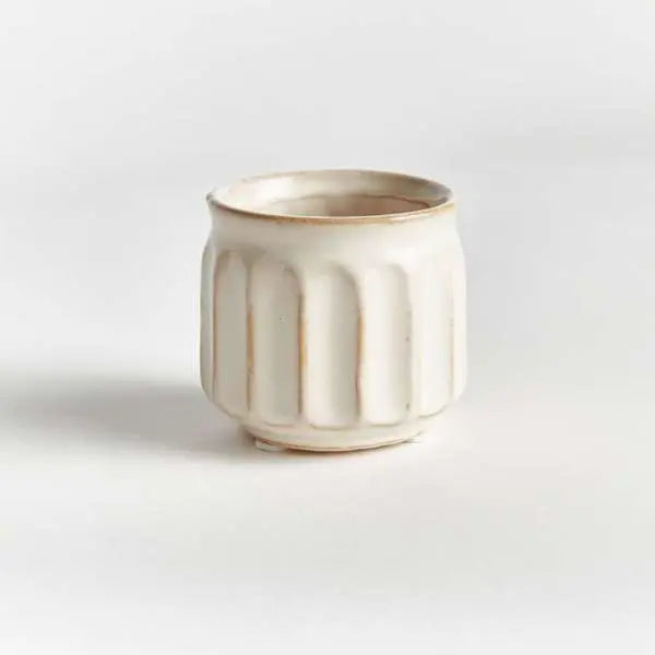 Dezie Mini Pots - Set of 6 Reactive Glaze Stoneware (Cream, Green, or Blue) - Villa Decor & Design