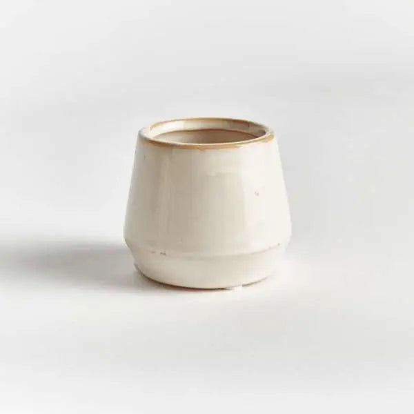 Dezie Mini Pots - Set of 6 Reactive Glaze Stoneware (Cream, Green, or Blue) - Villa Decor & Design