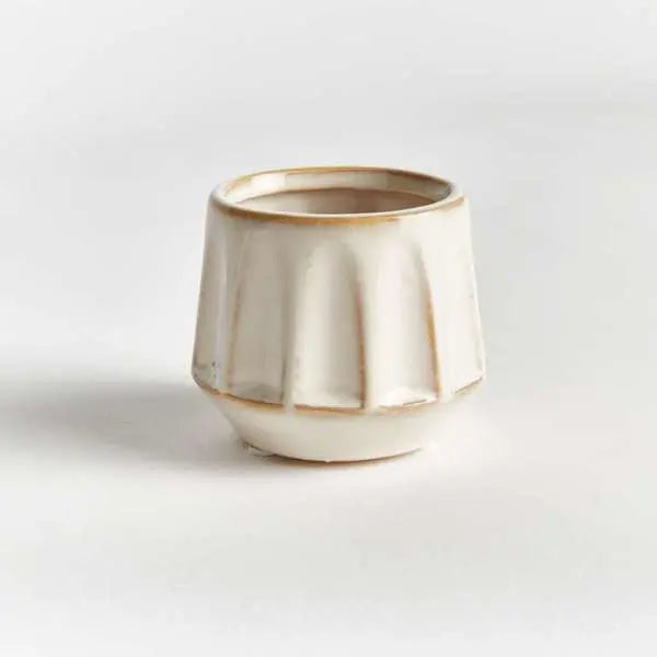 Dezie Mini Pots - Set of 6 Reactive Glaze Stoneware (Cream, Green, or Blue) - Villa Decor & Design