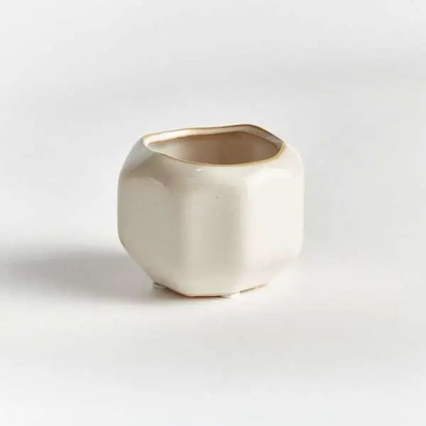 Dezie Mini Pots - Set of 6 Reactive Glaze Stoneware (Cream, Green, or Blue) - Villa Decor & Design