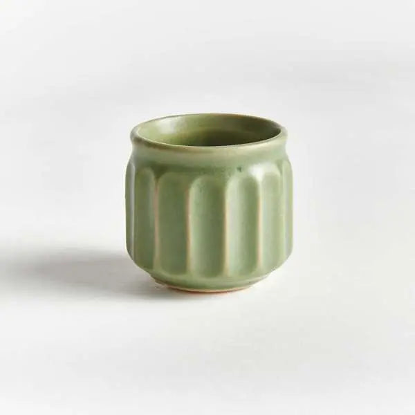 Dezie Mini Pots - Set of 6 Reactive Glaze Stoneware (Cream, Green, or Blue) - Villa Decor & Design