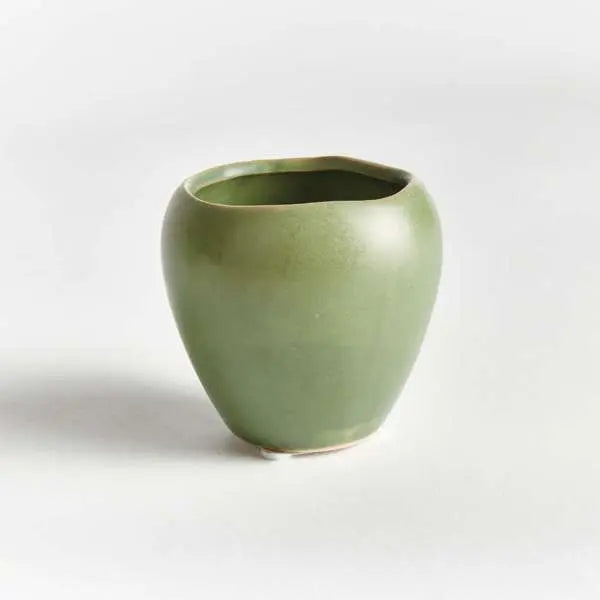 Dezie Mini Pots - Set of 6 Reactive Glaze Stoneware (Cream, Green, or Blue) - Villa Decor & Design