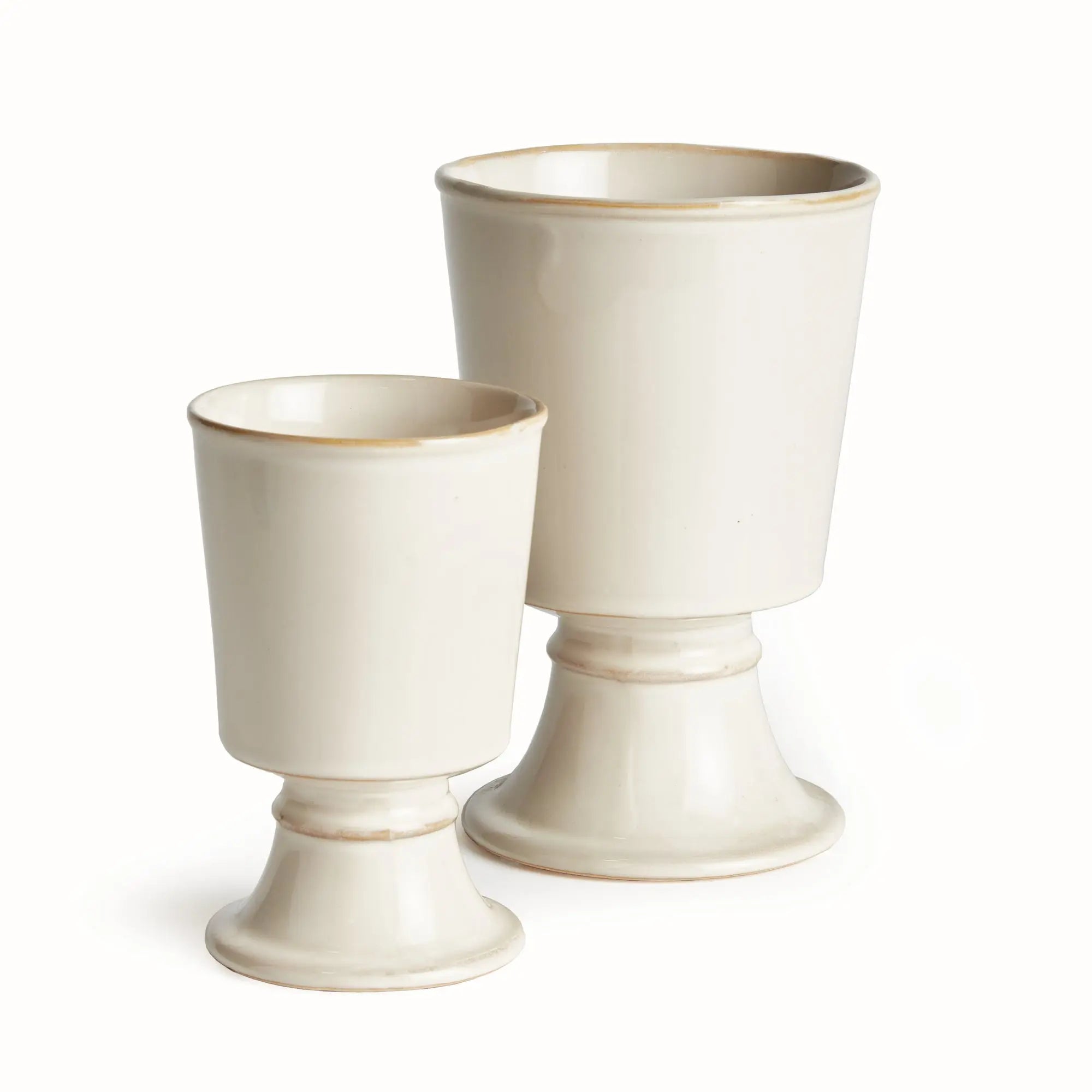 Kelcy Footed Cahcepots, SET OF 2 | CREAM