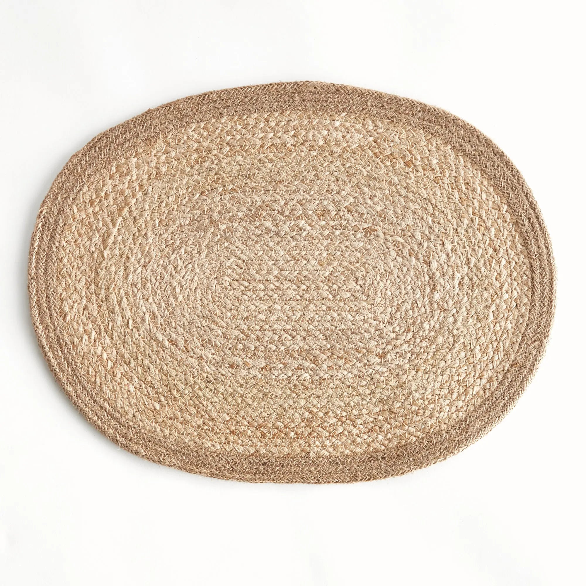 Jute  Placemats – Set of 8 | Natural with Color Trim Options - Villa Decor & Design