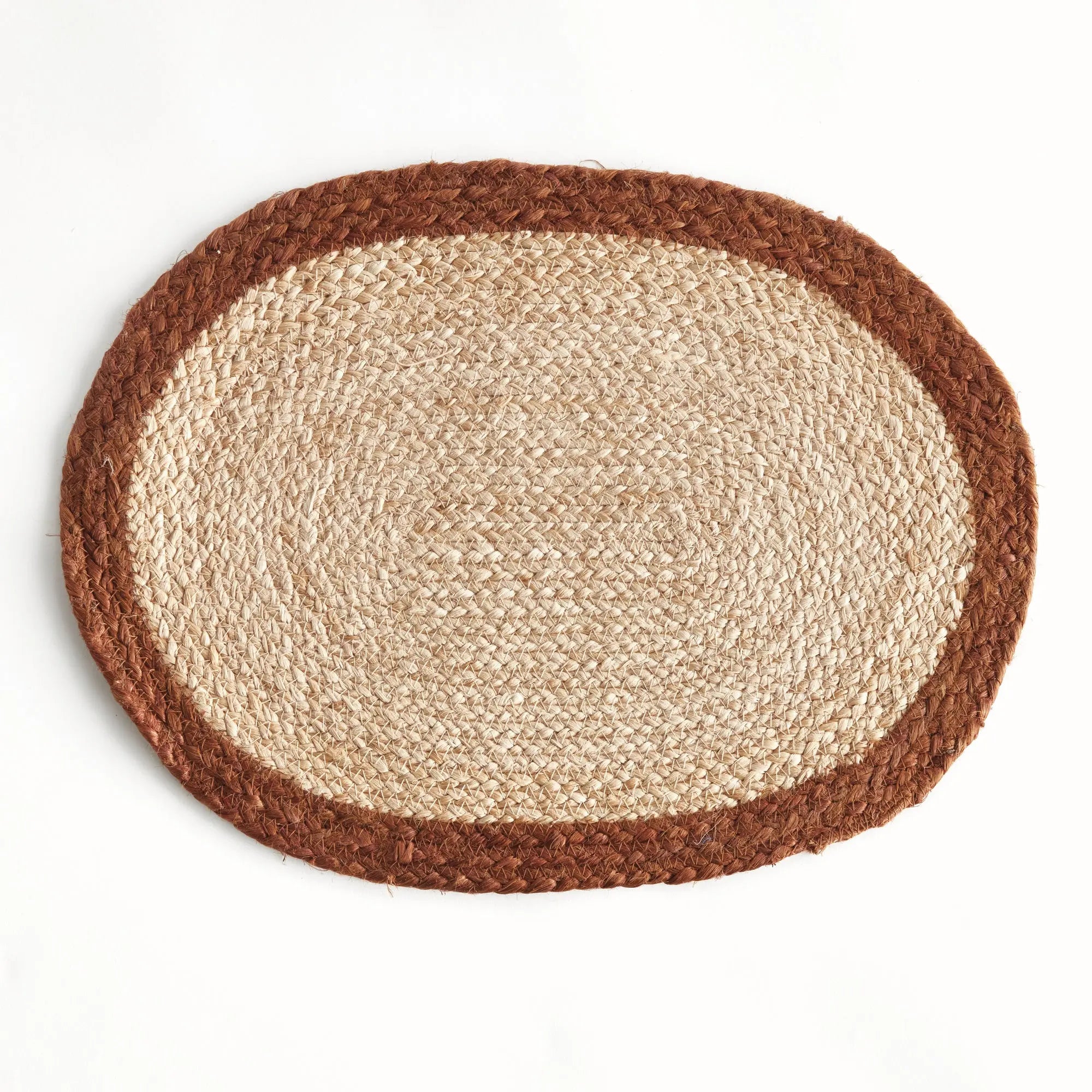 Jute  Placemats – Set of 8 | Natural with Color Trim Options - Villa Decor & Design