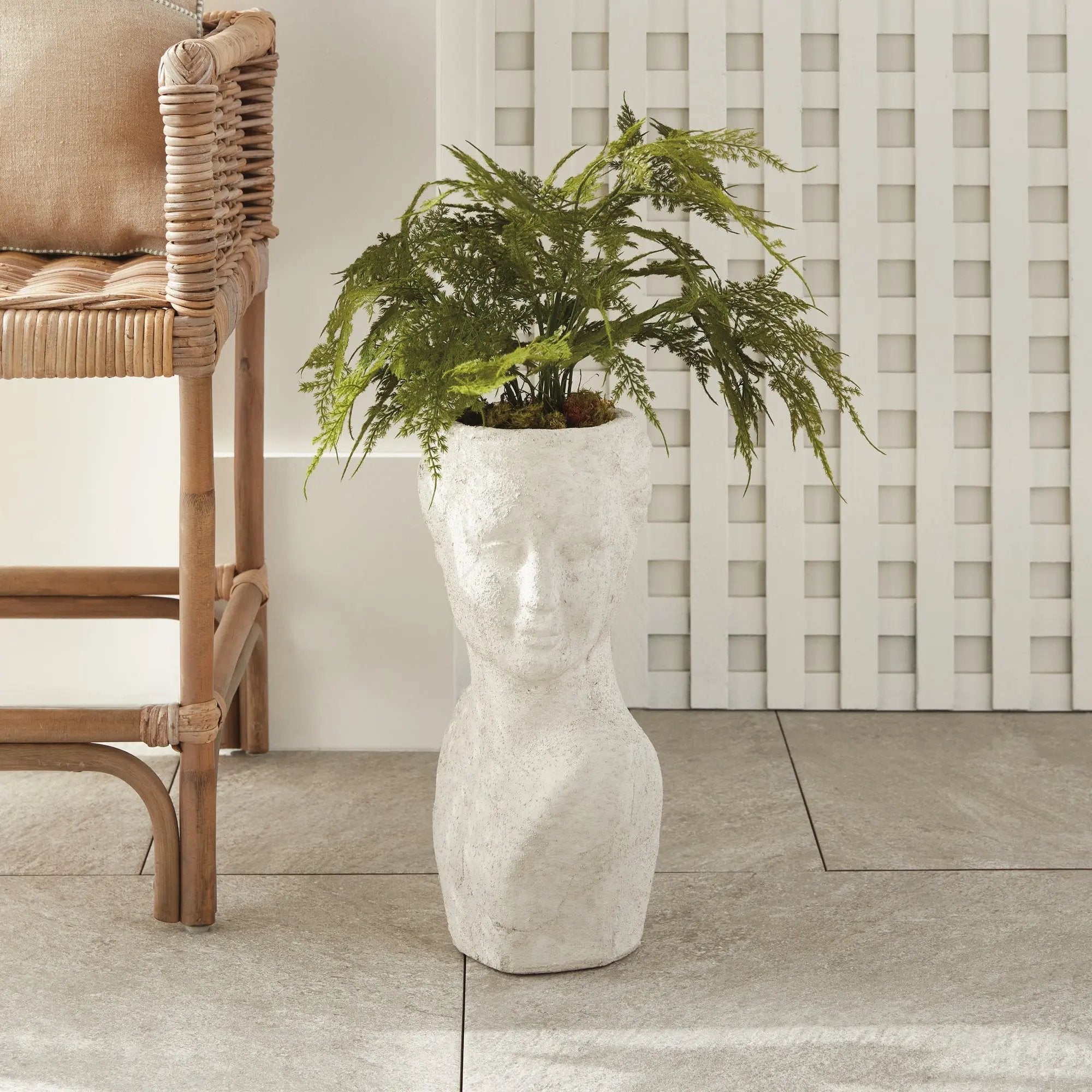 Weathered Garden Female Bust Planter | Limestone Finish Napa Home & Garden