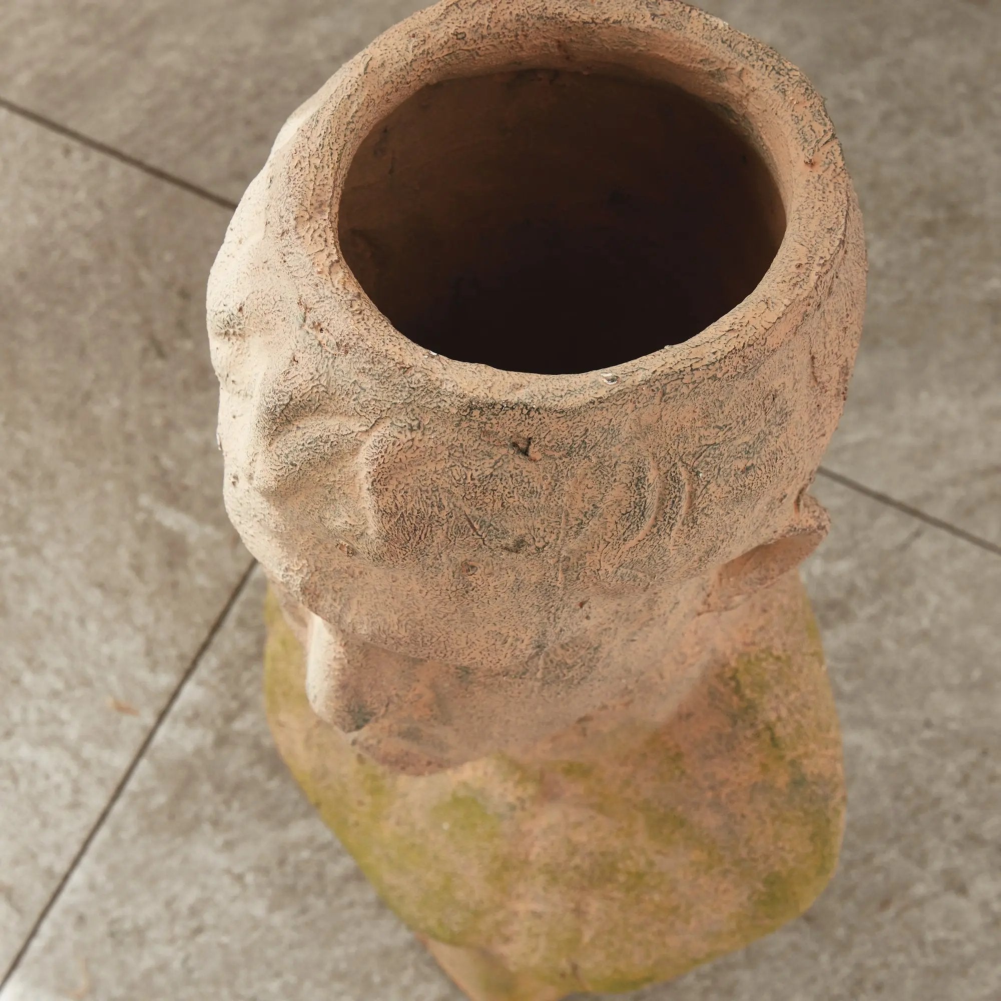 Weathered Garden Male Bust Planter | Moss Terracotta Finish Napa Home & Garden