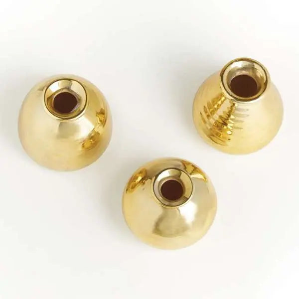 Tinsley Bud Vases - Set of 3 Champagne Gold Stoneware Vases - Villa Decor & Design