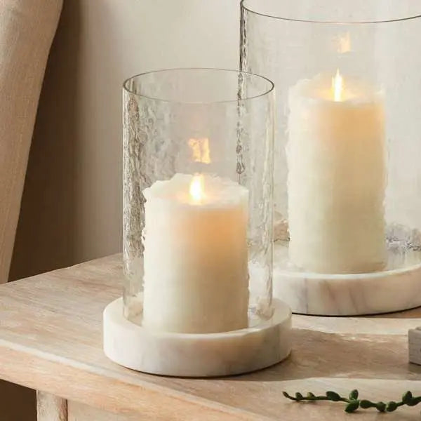 Claire Hurricane (Small or Large) | Hammered Glass Candle Hurricane