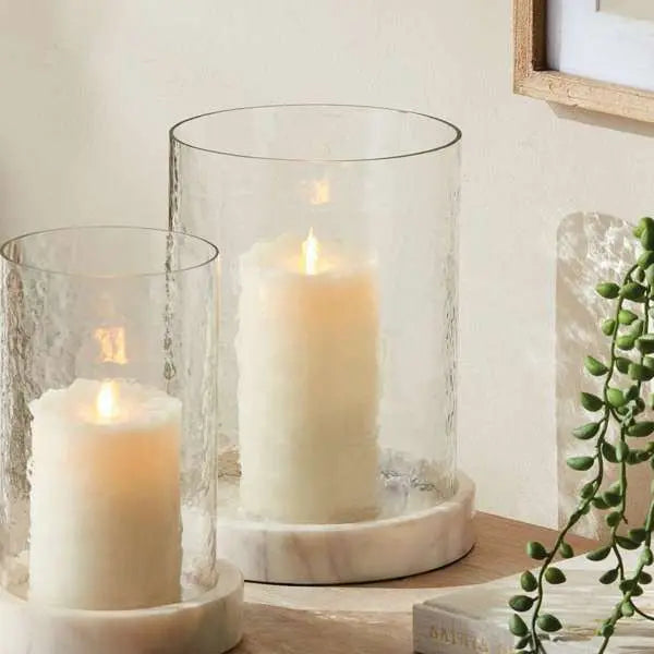 Claire Hurricane (Small or Large) | Hammered Glass Candle Hurricane