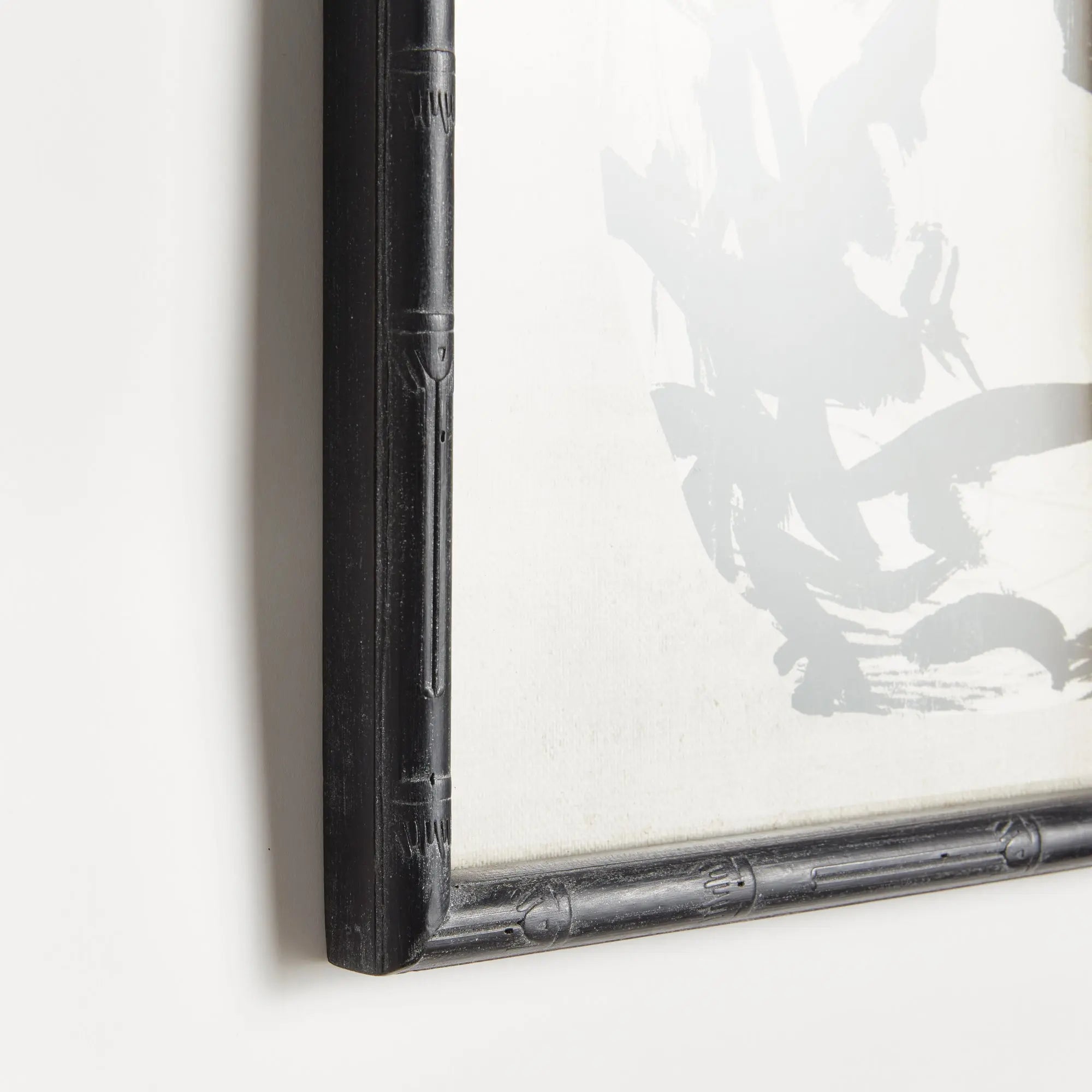 Chinoiserie Noir Prints - Set of 4 Black Bamboo Framed Wall Art Napa Home & Garden