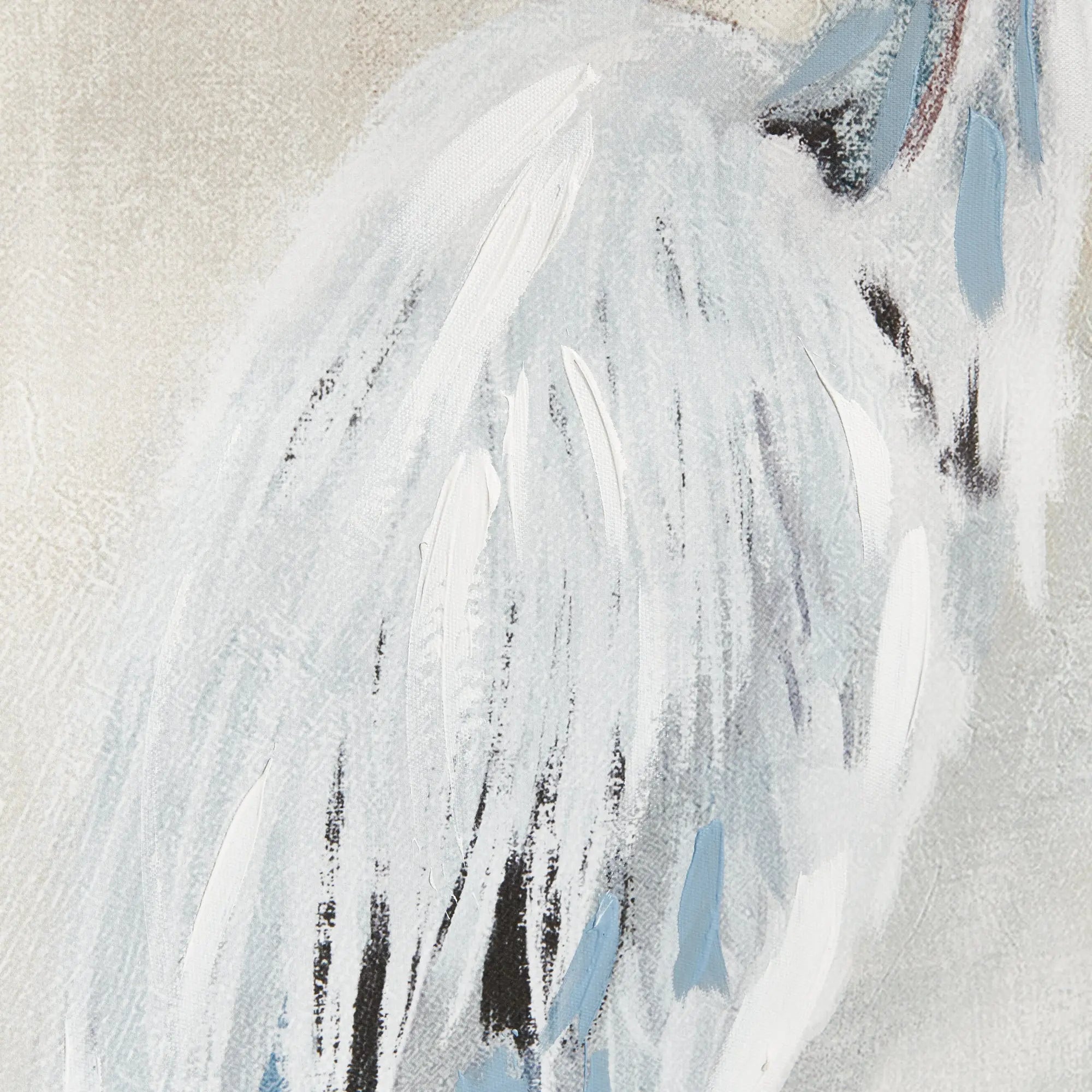 Set of two heron giclée prints on canvas with walnut wood frames