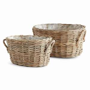 Normandy Oval Basket Planters, Set of 2