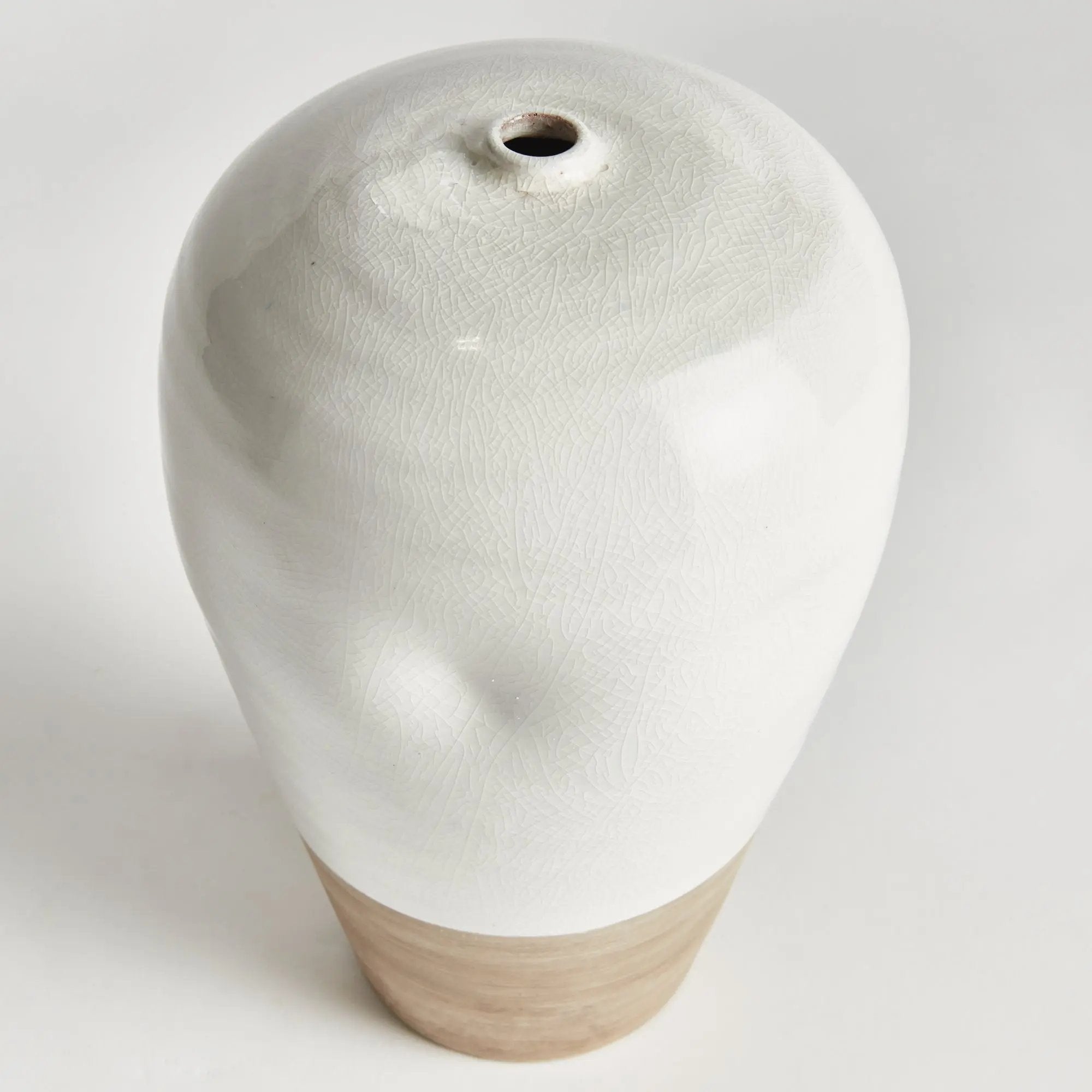 Layton Vase – Small & Large | Glossy White Reactive Glaze with Natural Clay Base Napa Home & Garden