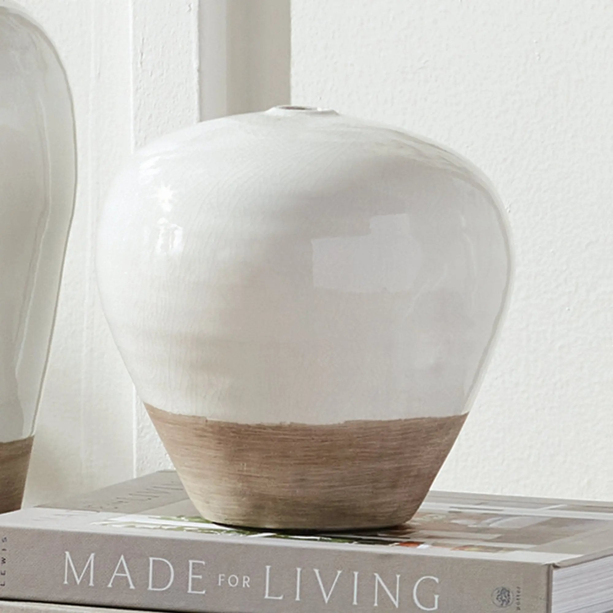 Layton Vase – Small & Large | Glossy White Reactive Glaze with Natural Clay Base Napa Home & Garden
