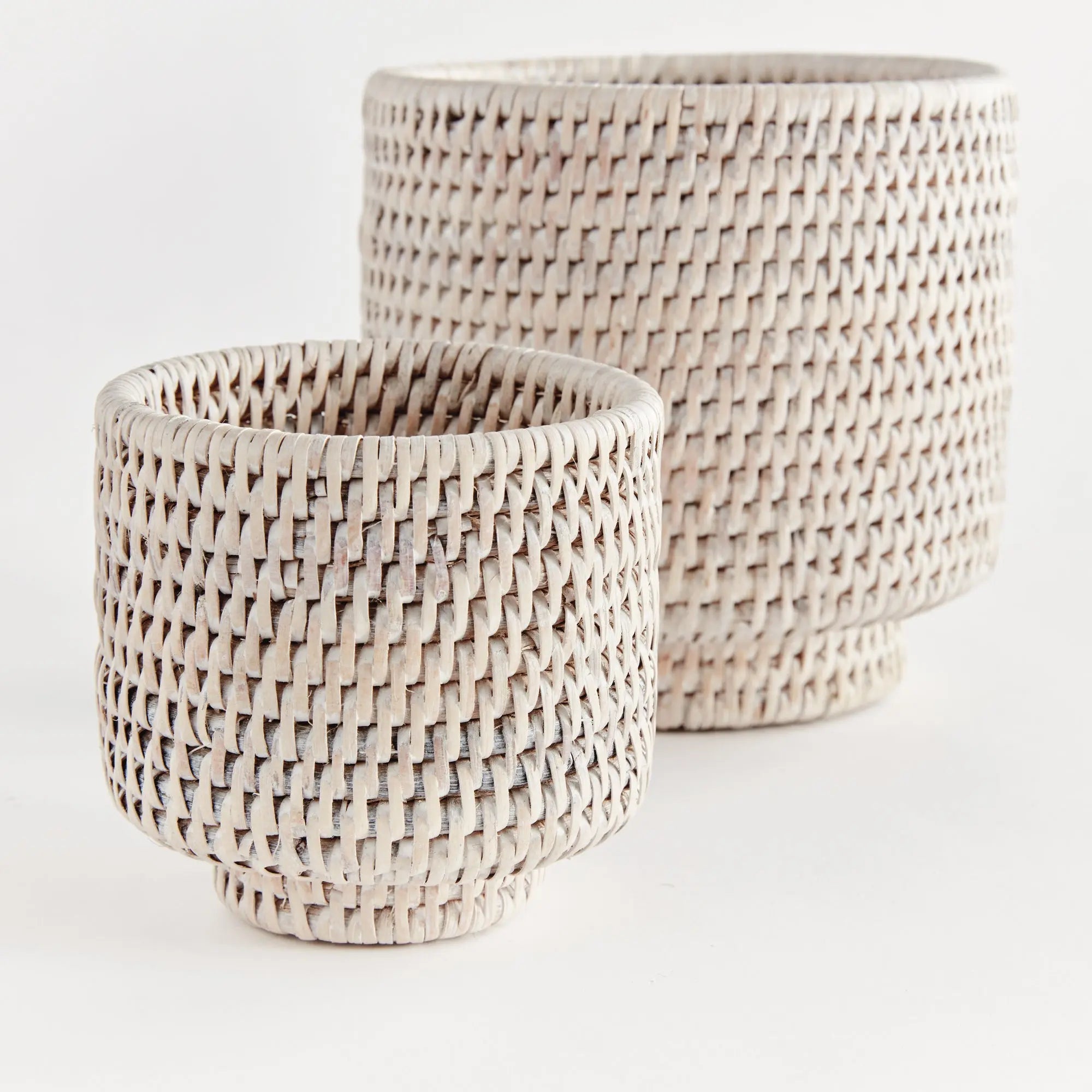 Burma Rattan Cachepots Small, SET OF 2