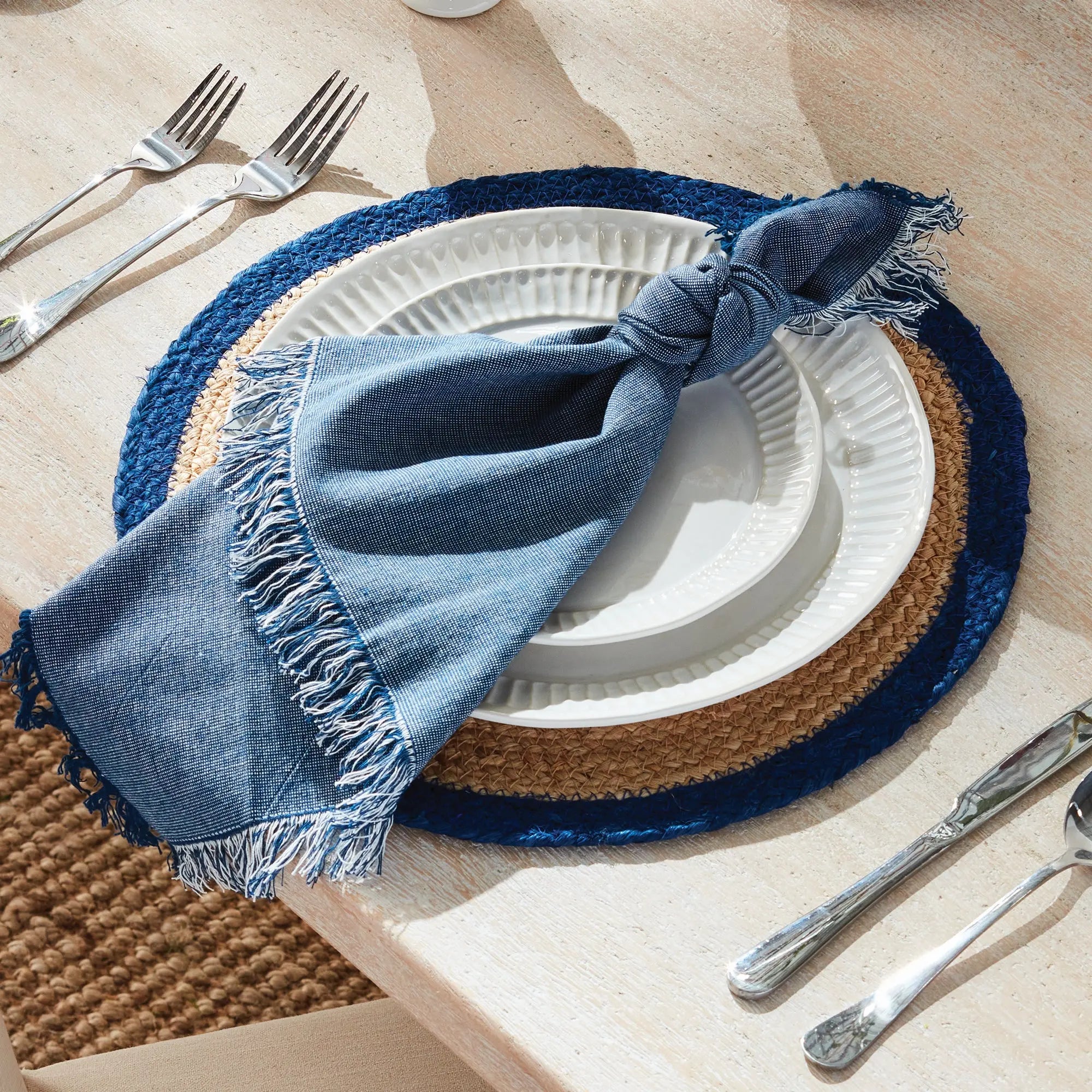 Aura Cotton Dinner Napkins - Set of 4 | Soft, Durable & Machine Washable - Villa Decor & Design