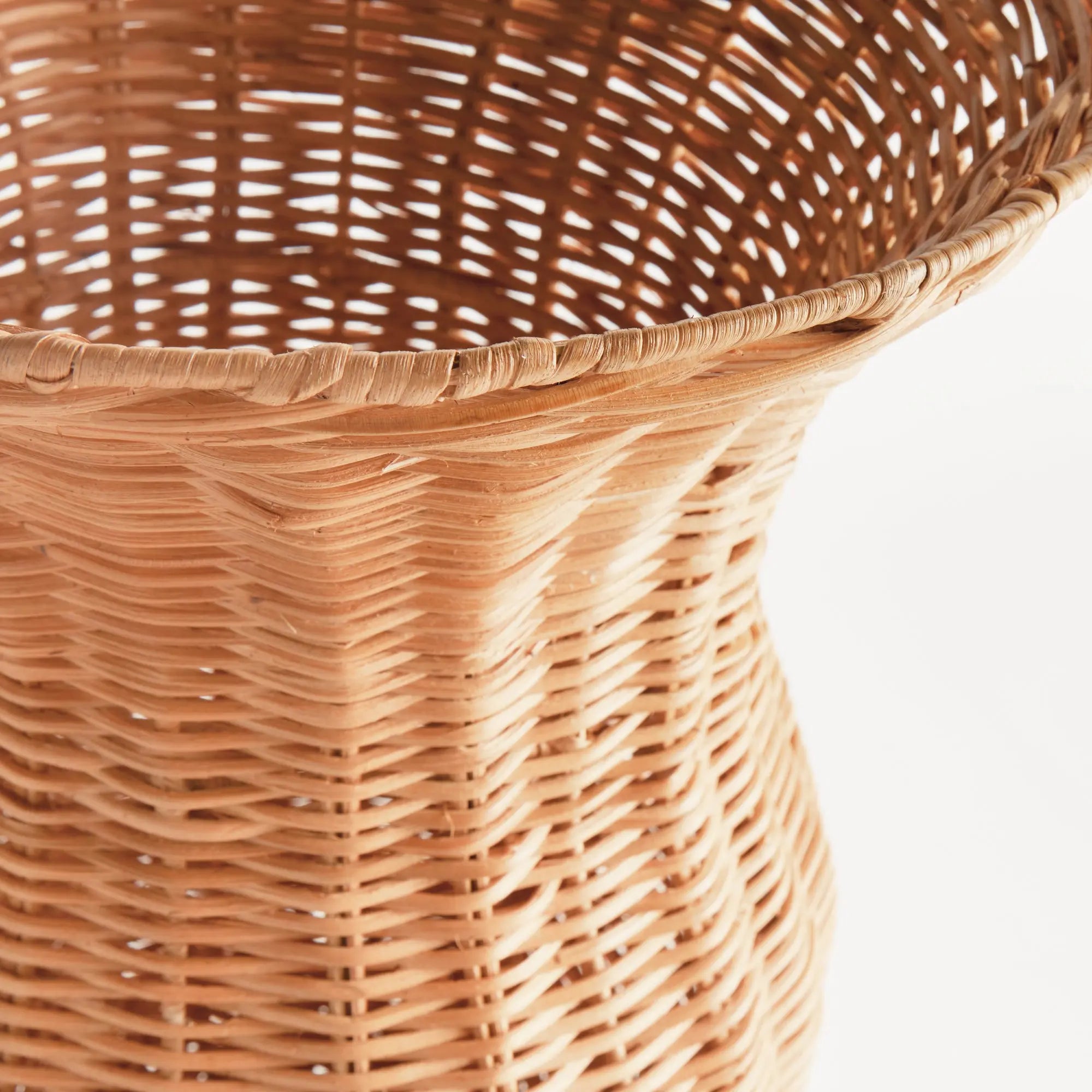 Chesapeake Rattan Footed Urn - 22" Tall | Whitewash or Natural Vessel - Villa Decor & Design