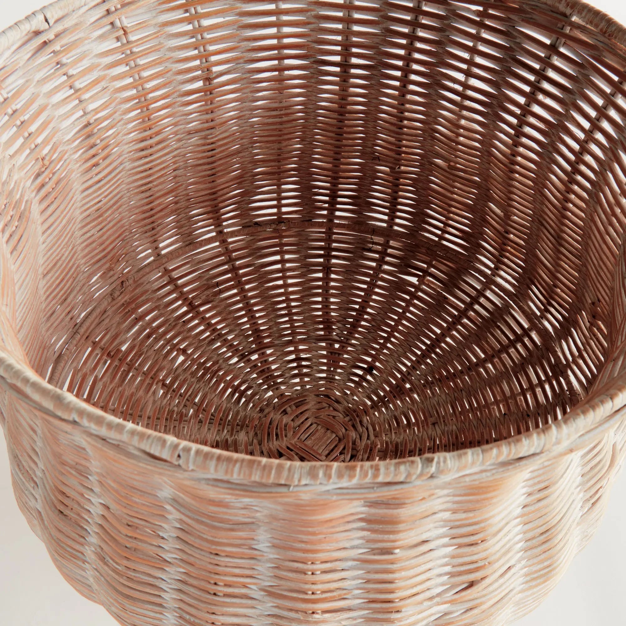 Chesapeake Rattan Footed Urn - 18" Wide | Whitewash or Natural Vessel - Villa Decor & Design