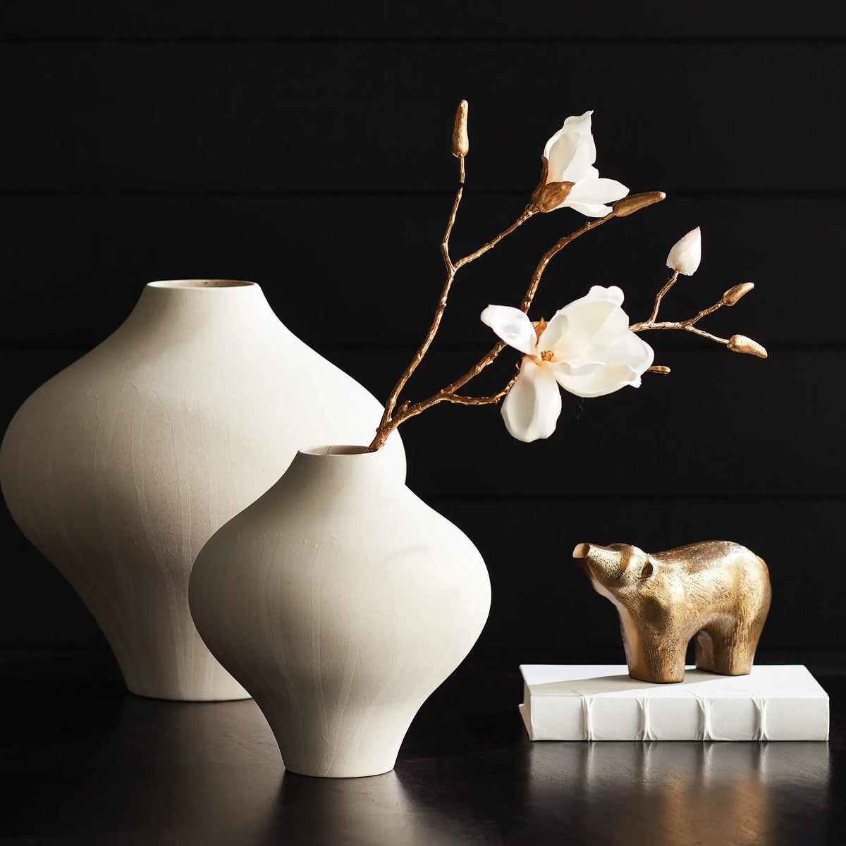 Koda Bear Sculptures Set of 2 – Brass
