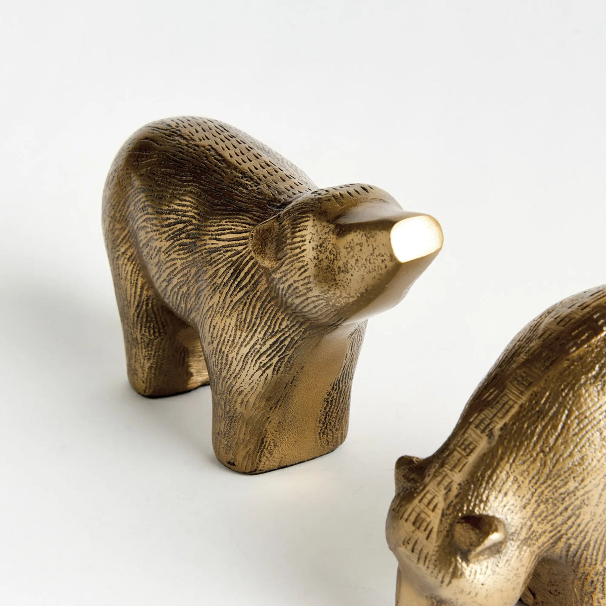 Koda Bear Sculptures Set of 2 – Brass