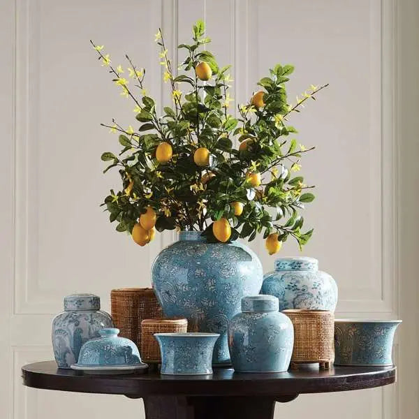 Faux Lemon Stems - Set of 4 Lifelike 31" Citrus Branches - Villa Decor & Design