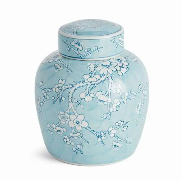 Monarch Empress Lidded Jar - Blue & White Parrot Motif Porcelain Jar - Villa Decor & Design
