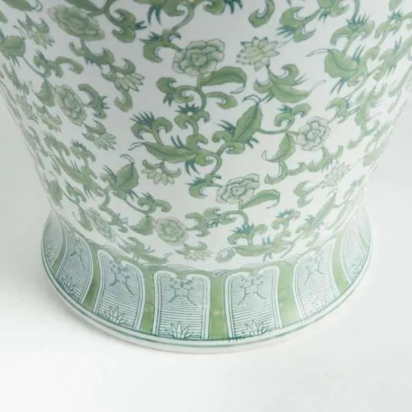 Green Chinoiserie Ginger Jar | Imperial Blossom Grande Lidded Porcelain Jar