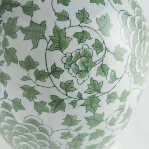 Imperial Ivy Bottle Vase | Green Chinoiserie Porcelain Bottle Vase Napa Home & Garden
