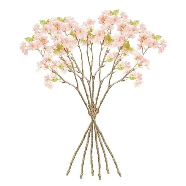 Double Cherry Blossom Stems - 28" Set of 6 Faux Florals - Villa Decor & Design