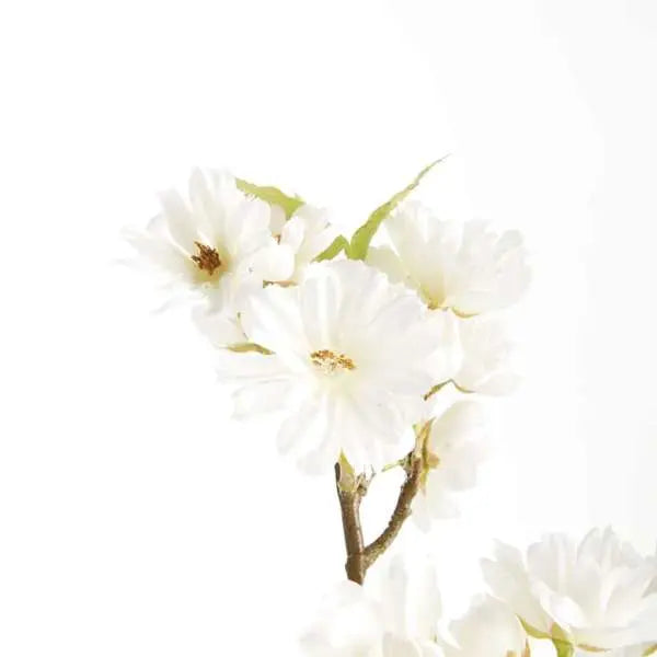 Double Cherry Blossom Stems - 28" Set of 6 Faux Florals - Villa Decor & Design