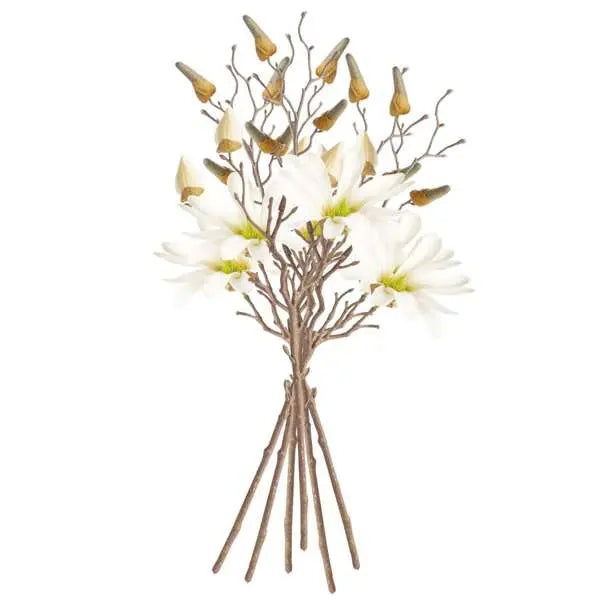 Star Magnolia Stems - Set of 6 Lifelike 18" Faux Blooms - Villa Decor & Design