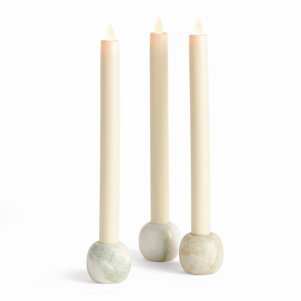 Jocelyn Marble Taper Holders, Set of 3