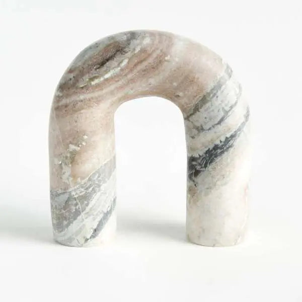 Jaqueline Marble Arch Sculpture | Brown Veined Marble Arch Sculpture Napa Home & Garden