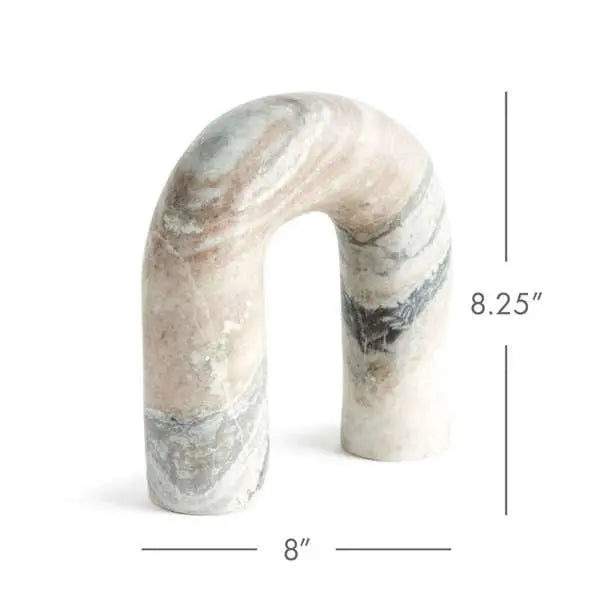 Jaqueline Marble Arch Sculpture | Brown Veined Marble Arch Sculpture Napa Home & Garden