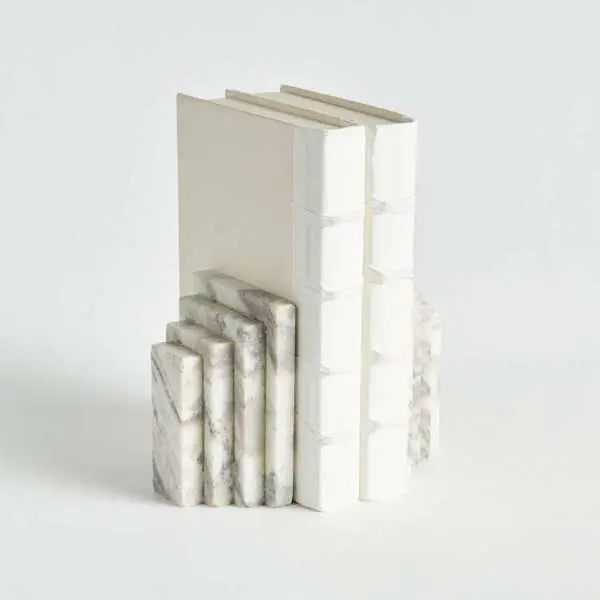 Jaqueline Marble Bookends ST/2 | Brown Veined Marble Bookends Set Napa Home & Garden