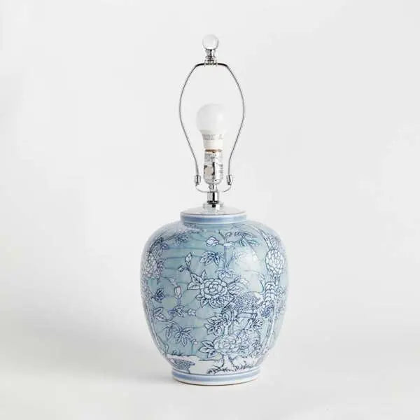 Hanni Chinoiserie Lamp - Blue & White Hand-Painted Porcelain Table Lamp - Villa Decor & Design
