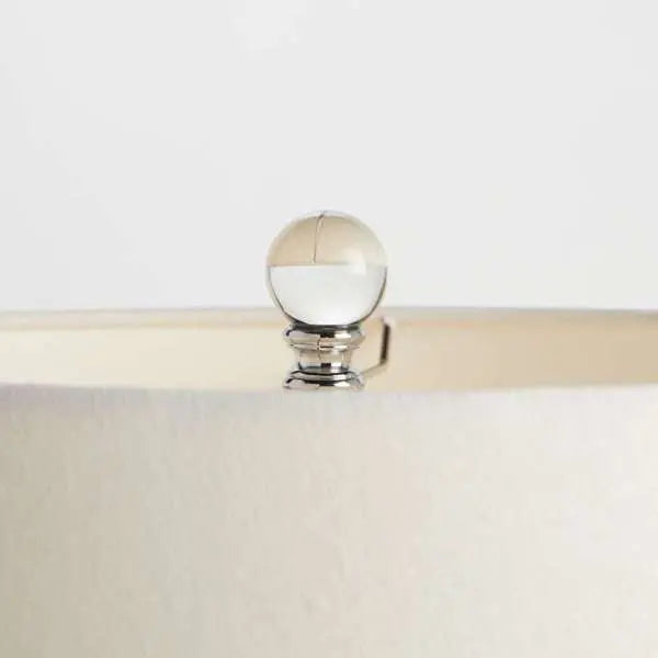 Vivian Chinoiserie Lamp - 21.75" Blue & White Porcelain & Crystal Lamp - Villa Decor & Design