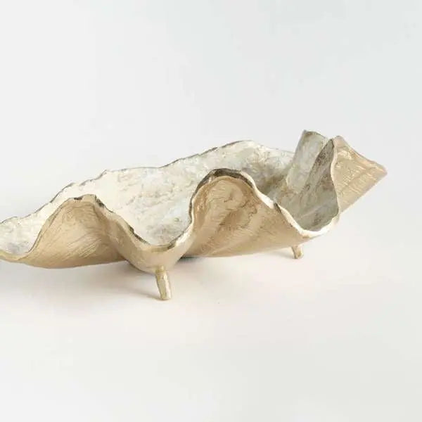 Arabella Decorative Bowl | Gold Leaf Cast Aluminum Bowl
