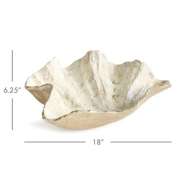 Arabella Decorative Bowl | Gold Leaf Cast Aluminum Bowl