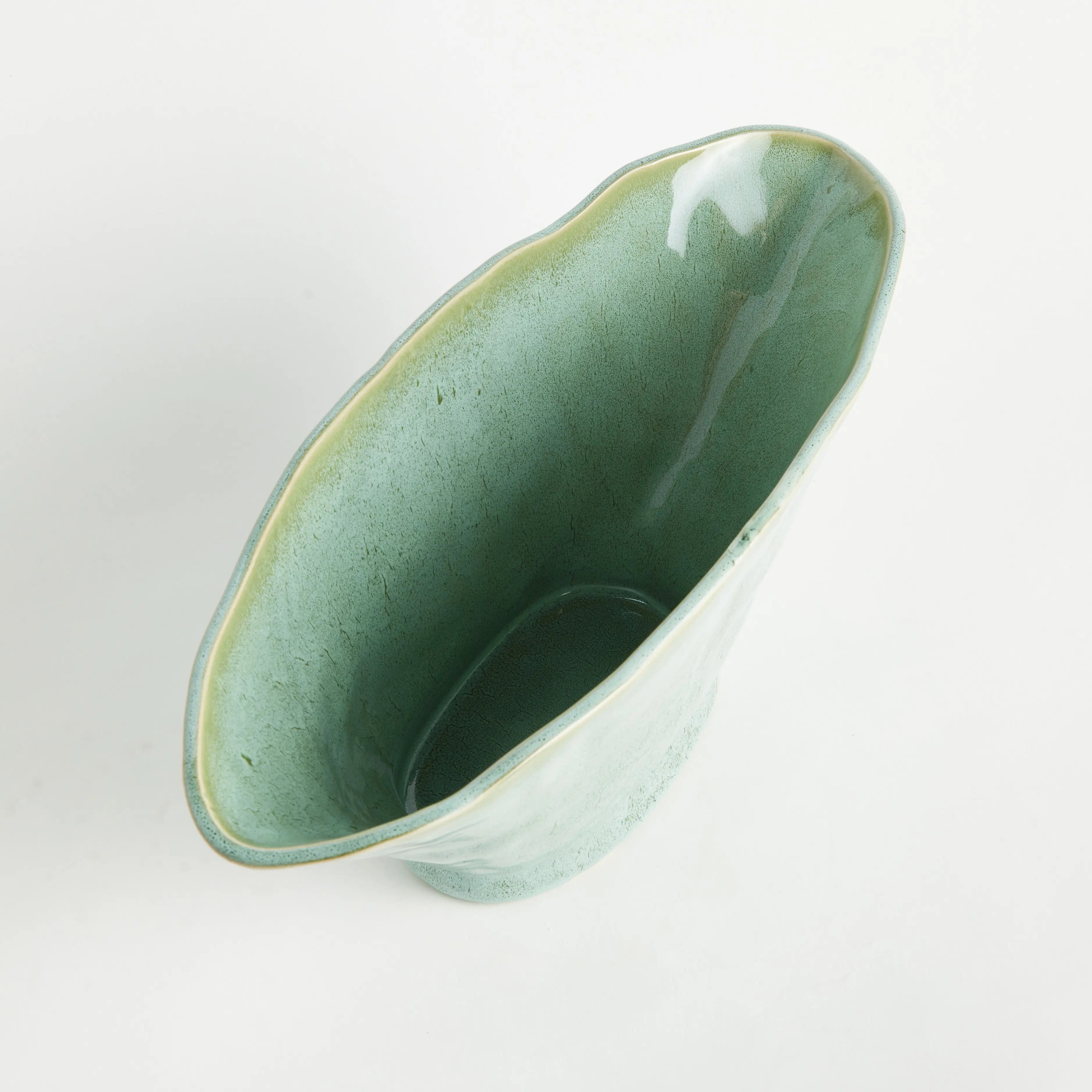 Madara Oval Vase - Sculptural White or Green Ceramic Vase Napa Home & Garden