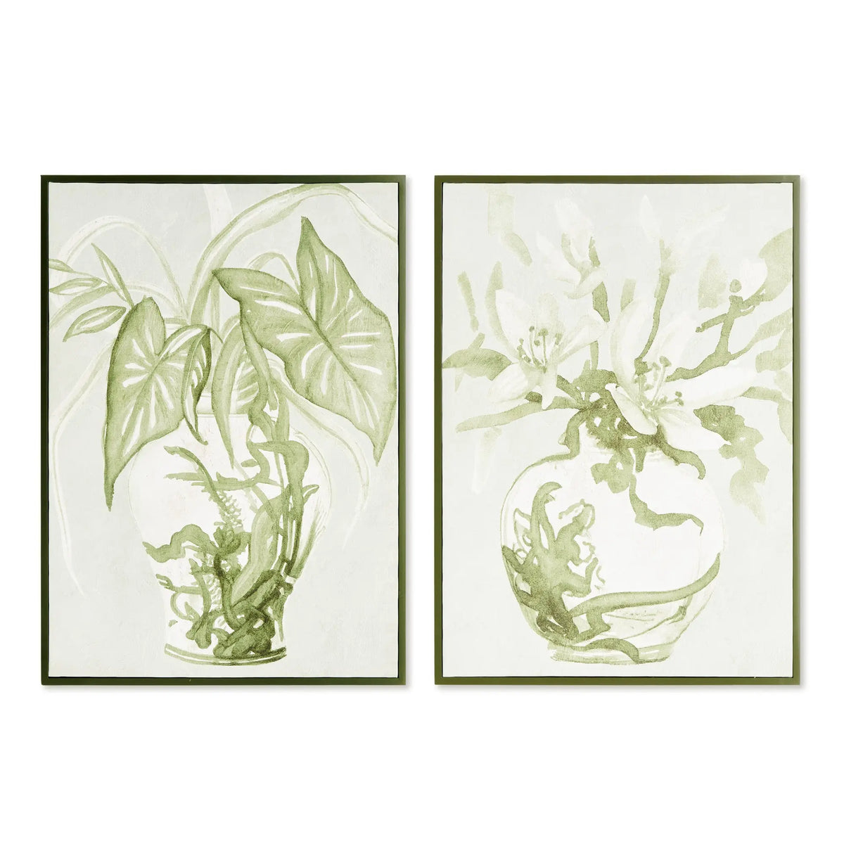 Greenery In Chinoiserie Giclees Set of 2